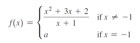 x2 + 3x + 2 if x + -1 x + 1 f(x) if x = -1 