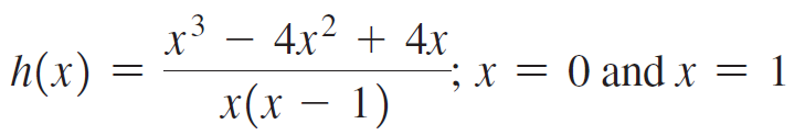 - 4x2 + 4x O and x = 1 h(x) ;x = x(х — 1) 