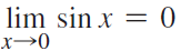 lim sin x = 0 