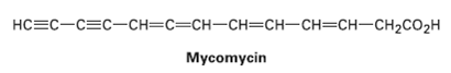 НCс—СЕС—сH—С—CH—сH—CH—CH—CH—CH2CO2H Mycomycin 