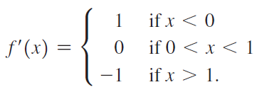 1 if x < 0 if 0 < x < 1 if x > 1. f'