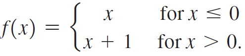 for x < 0 f(x) = for x > 0. x + 1 