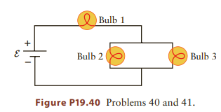 O Bulb 1 Bulb 2 Bulb 3 Figure P19.40 Problems 40 and 41. 