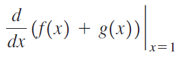 (f(x) + g(x)) dx |x=1 