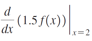 (1.5 f(x)) dx sл) x=2 