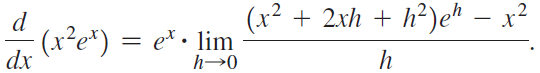 h?)eh – + 2xh + (x2 e*. lim :(x²e*) |dx 