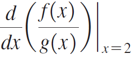 d (f(x) dx \g(x) x=2 