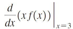 (xf(x)) dx x=3 