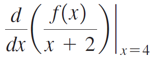 d ( f(x) dx \x + 2 x=4 