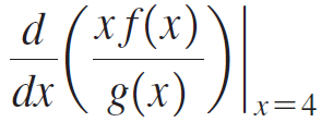 d (xf(x) dx \ g(x) x=4| 