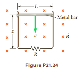 -L- Metal bar х В R Figure P21.24 