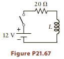 20 Ω ww 12 V -- Figure P21.67 