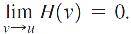 lim H(v) = 0. 