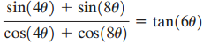 sin(40) + sin(80) cos(40) + cos(80) tan(60) 