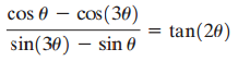 cos 0 – cos(360) sin(30) – sin 0 tan(20) 