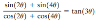 sin(20) + sin(40) cos(20) + cos(40) tan(30) 