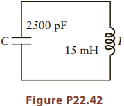 2500 pF C: 15 mH Figure P22.42 