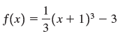 f(x) =(x+ 1)3 – 3 