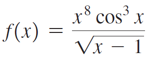 x8 cos' x f(x) Vx – 1 
