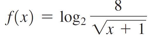8. f(x) = log2 Vx + 1 