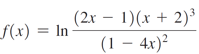 (2x – 1)(x + 2)³ In f(x) (1 – 4x)² 