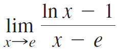 In x – 1 lim х>е X —е х — 