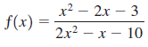 x2 — 2х — 3 f(x) = 2x? — х — 10 