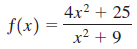 4x² + 25 | f(x) = x² + 9 