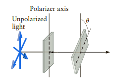 Polarizer axis Unpolarized light 