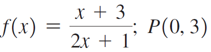 х+3 f(x) ; P(0, 3) 2х + 1 || 
