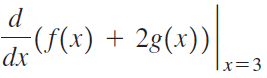 (f(x) + 2g(x) dx x=3 