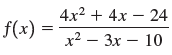 4x2 + 4x – 24 4х — x2 — Зх — 10 f(x) 