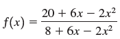20+ 6х — 2x2 f(x) : 8 + 6х — 2х2 