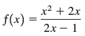 x² + 2x f(x) 2х — 1 