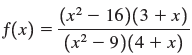 (x² – 16)(3 + x) f(x) = (x² – 9)(4 + x) 