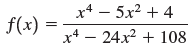 5x2 + 4 x4 – 4 x4 – 24x2 + 108 f(x) = 