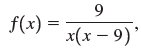 9. f(x) = x(x – 9) 