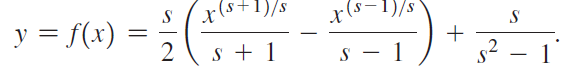 x (S+1)7s x(s=1)7S y = f(x) 2 s2 – 1 