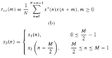 N-m-1 > 1*(n)x(n + m), m > 0 T, (m) = (b) X1(n), 2 X3(n) = |-(--*) 