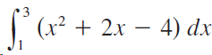 •3 (x² + 2x - 4) dx 