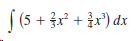 |(5 + 3x² + r) dx 