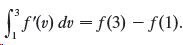 Sf(e) dv = f(3) – f(1). 