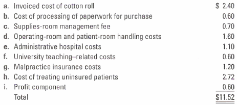 Cost allocation in hospitals, alternative allocation criteria.