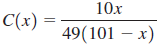 10x 49(101 – x) C(x) 