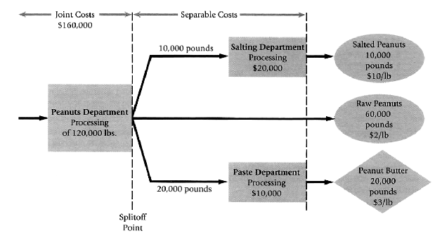 · Separable Costs Joint Costs $160,000 Salted Peanuts Salting Department| Processing $20,000 10,000 pounds 10,000 pound