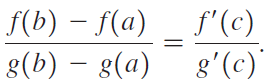 f(b) – f(a) _ f'(c) g(b) – 8(a) g'(c)' 