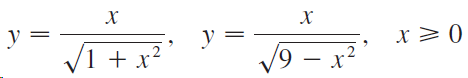 х х y = 19 — х2 y = V1 + x? х>0 