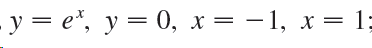 y = e*, y = 0, x = – 1, x = 1; 