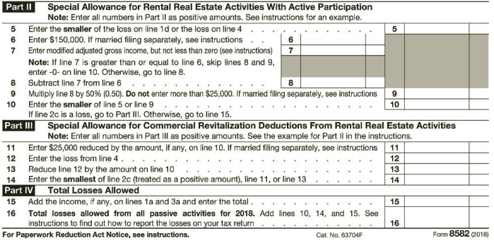 Part II Special Allowance for Rental Real Estate Activities With Active Participation Note: Enter all numbers in Part Il