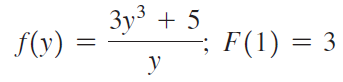 3y + 5 f(y) F(1) = 3 y 